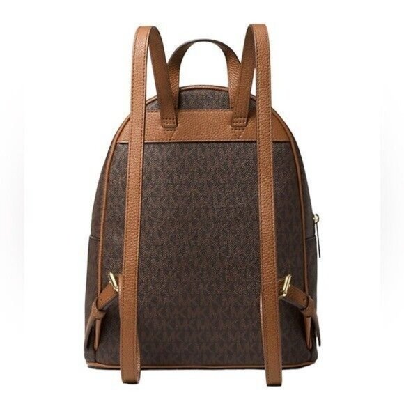 Michael Kors Abbey Medium Logo and Pebbled Leather Backpack Brown main image 4
